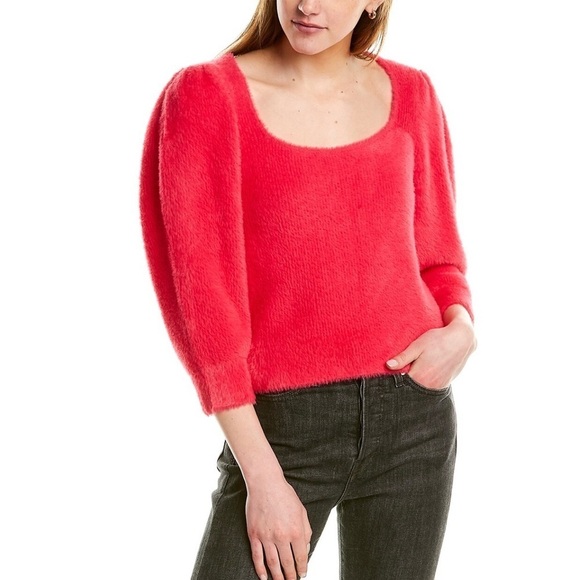 NWT Free People Raspberry Pop fuzzy sweater, size XL - Picture 8 of 16